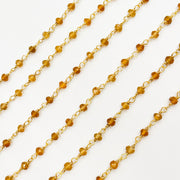 Citrine Wire Wrap Chain