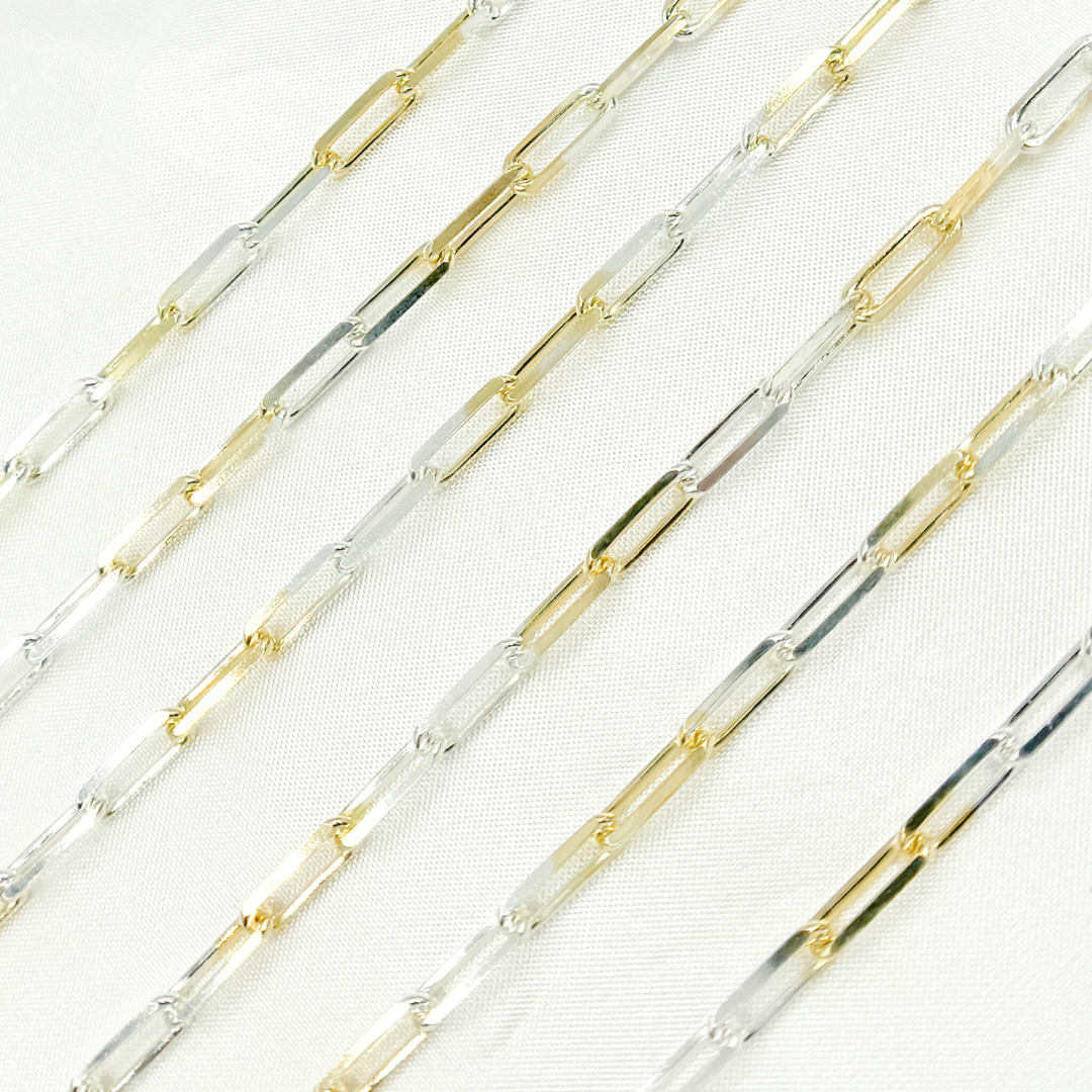 Sterling Silver Gold Plated Paper Clip Oval Link