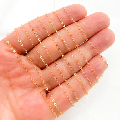 14K Gold Filled Flat Cable Link Chain