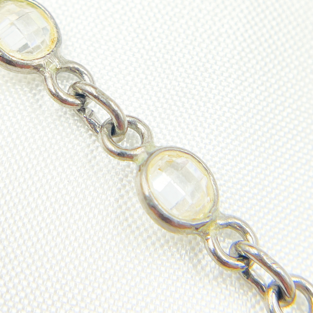 Cubic Zirconia Round Shape Connected Chain