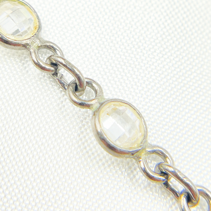 Cubic Zirconia Round Shape Connected Chain
