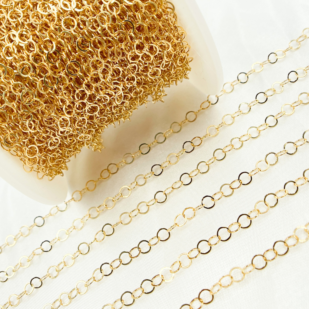 14K Gold Filled Flat Oval Link Chain