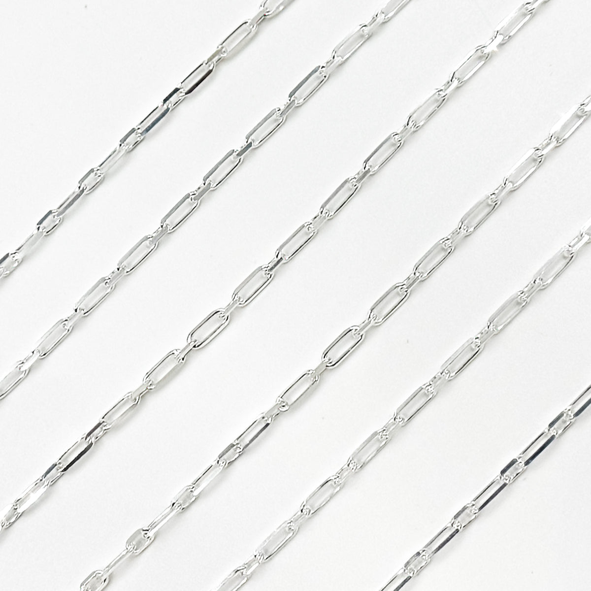 Sterling Silver Diamond Cut Paperclip Chain