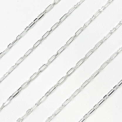 Sterling Silver Diamond Cut Paperclip Chain