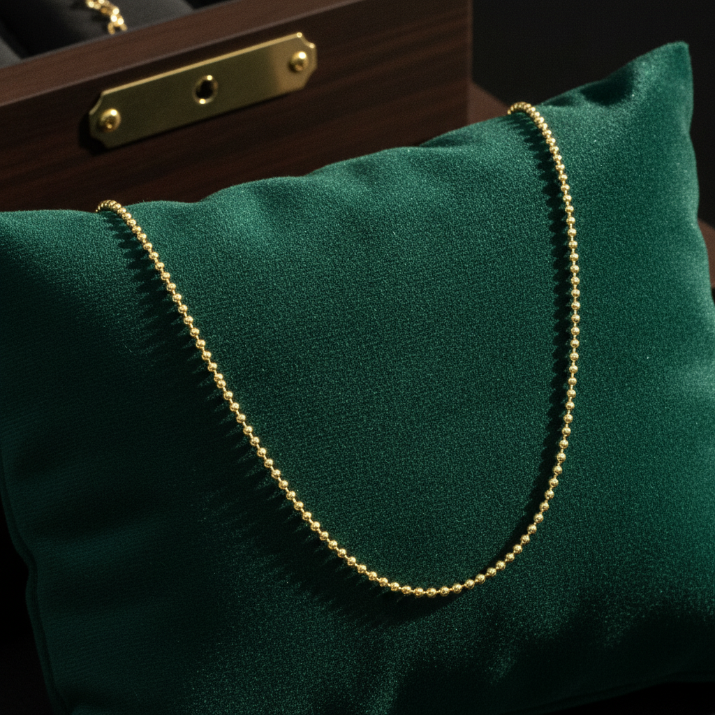 150CP. 14k Solid Yellow Gold Bead Chain