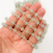 Aquamarine Sterling Silver Wire Chain