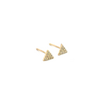 Load image into Gallery viewer, EFC54162. 14K Solid Gold and Diamonds Triangle Studs