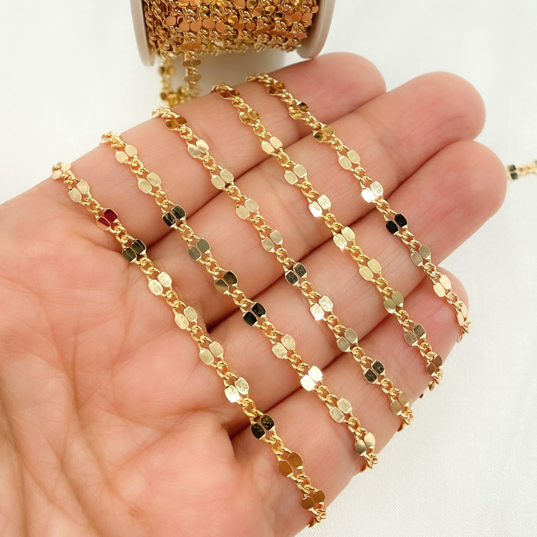 14k Yellow Gold Filled Flat Marina Link Chain