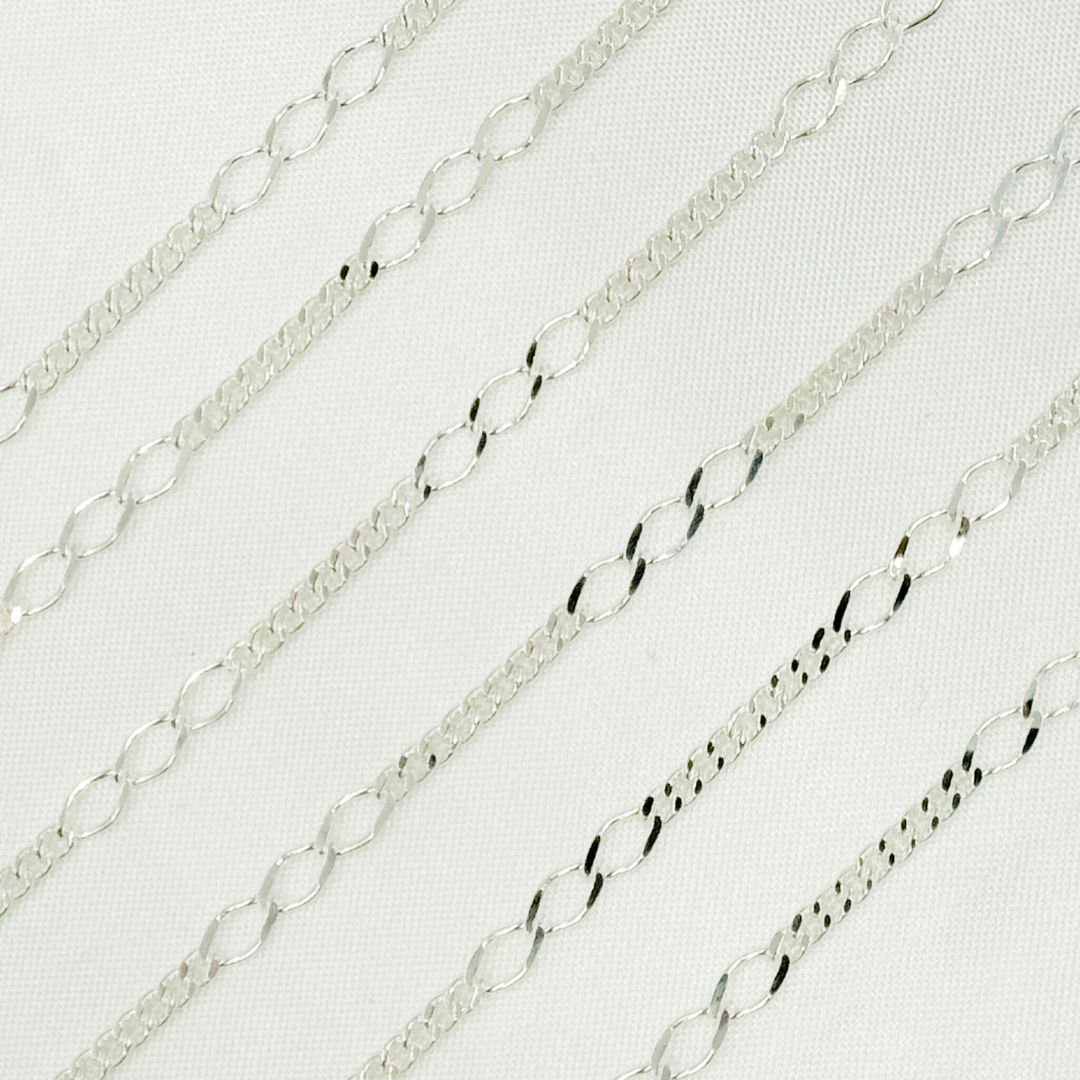 Sterling Silver 3 Links Long and Curb Chain in Between