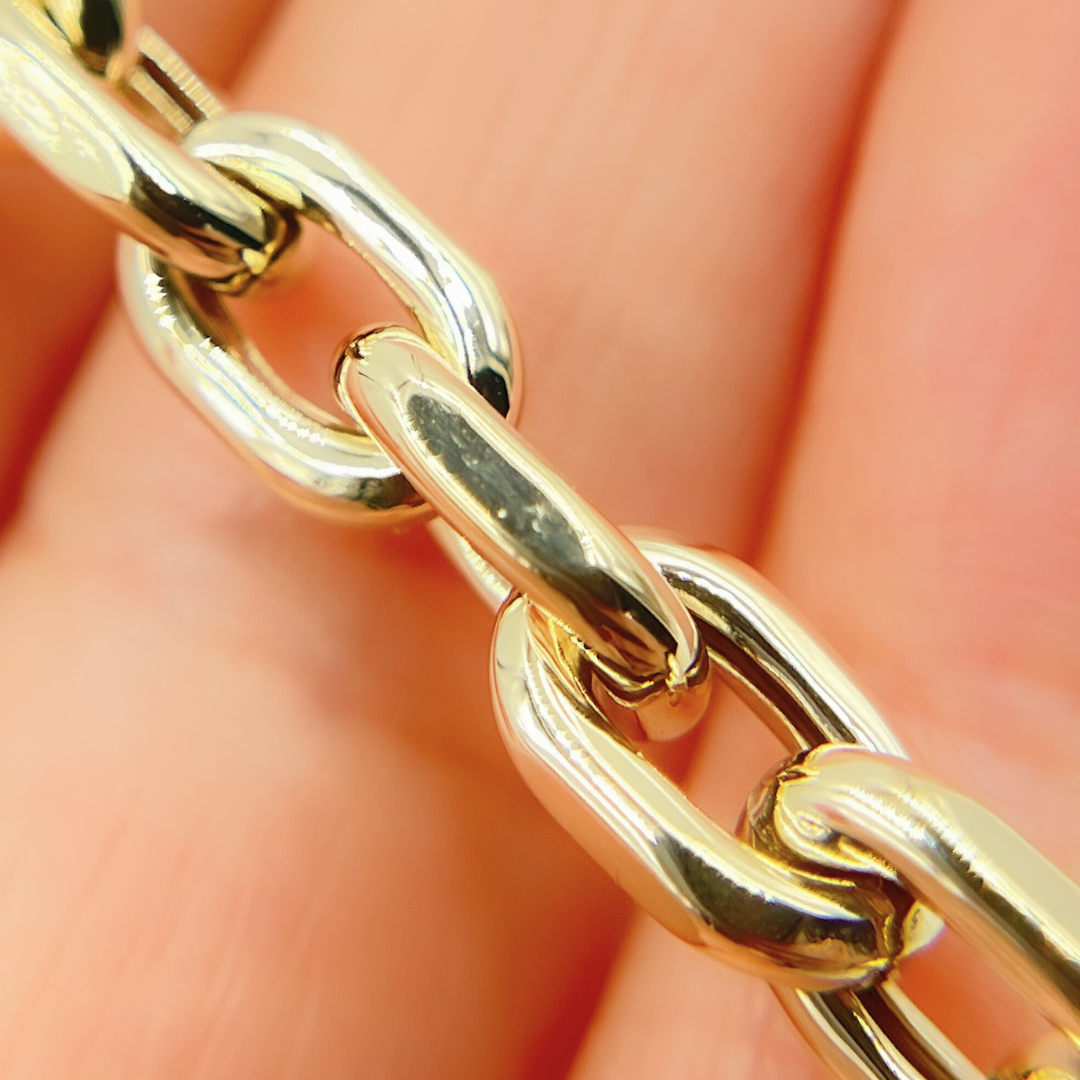 605003G. 14K Yellow Hollow Gold Smooth Oval Link Chain