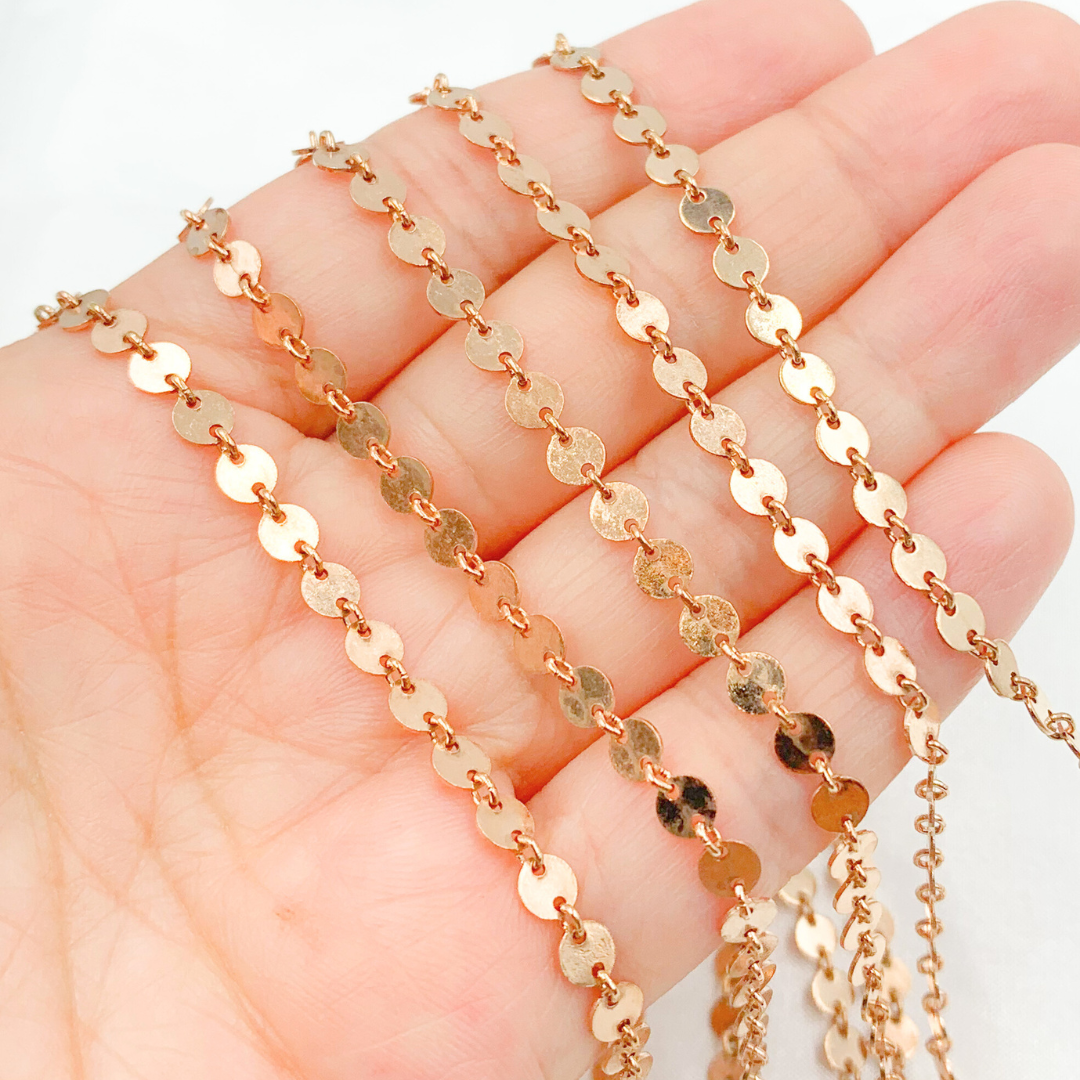 957RGF. Rose Gold Filled Disc Chain