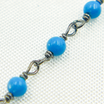 Load image into Gallery viewer, TRQ20. Turquoise Oxidized Sterling Silver Wire Chain
