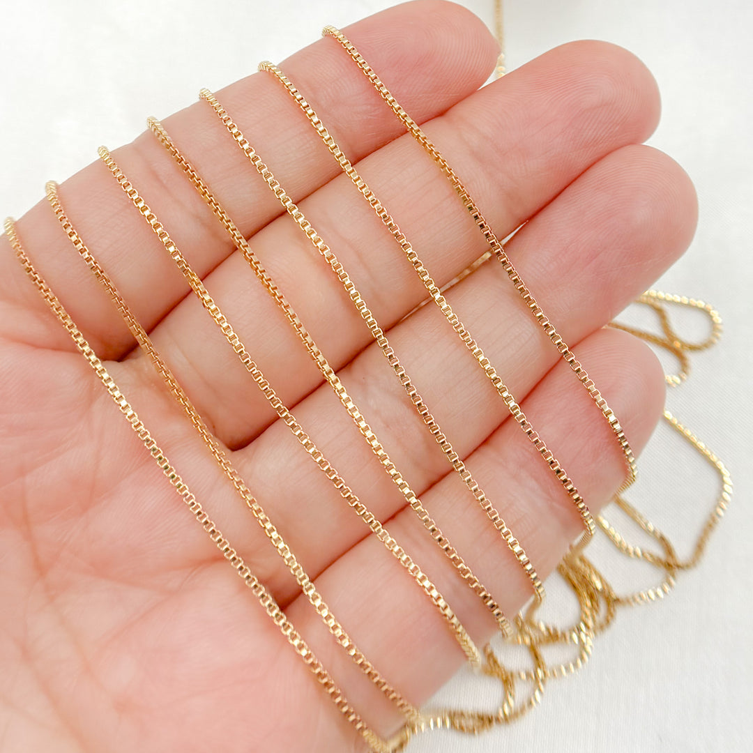 1MMGF. 14k Gold Filled 1mm Link Box Chain