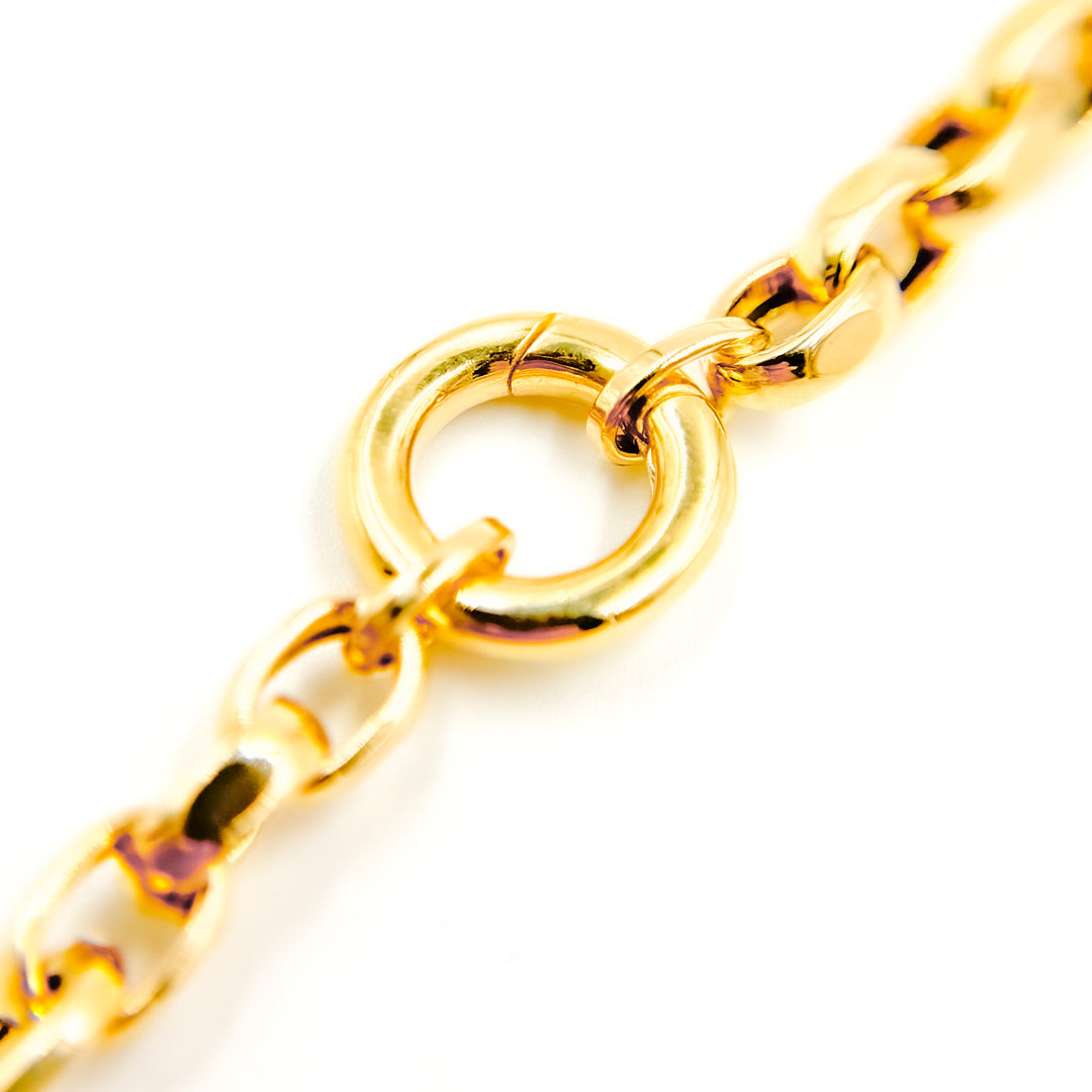 568A/426. 14K Solid Gold Hollow Long and Short Fancy Necklace