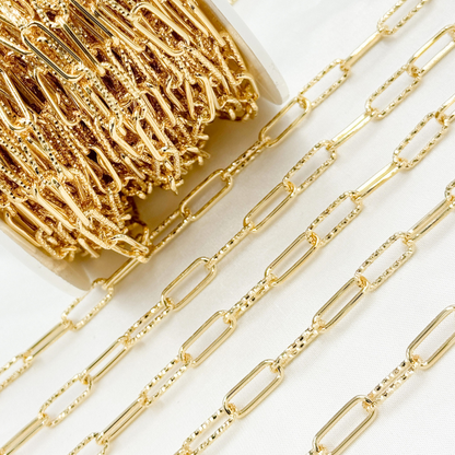 Gold Plated 925 Sterling Silver Paperclip Link Chain