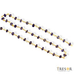 Load image into Gallery viewer, IOL1. Iolite Gold Plated 925 Sterling Silver Wire Chain
