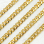 Load image into Gallery viewer, Gold Plated 925 Sterling Silver Matte Curb Chain. X32GPM
