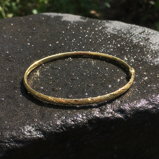 Bangle18. 14K Solid Gold Matte Textured Bangle