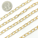 Load image into Gallery viewer, Gold Plated 925 Sterling Silver Round Diamond Cut Paper Clip Chain
