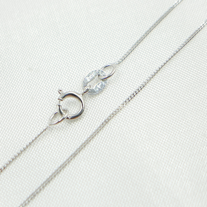 14k Solid White Gold Curb Chain
