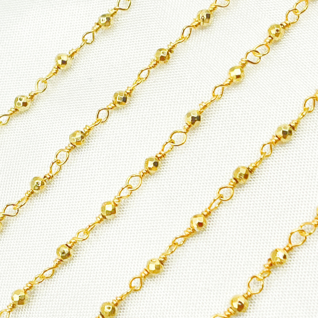 Gold Pyrite Gold Plated Wire Chain