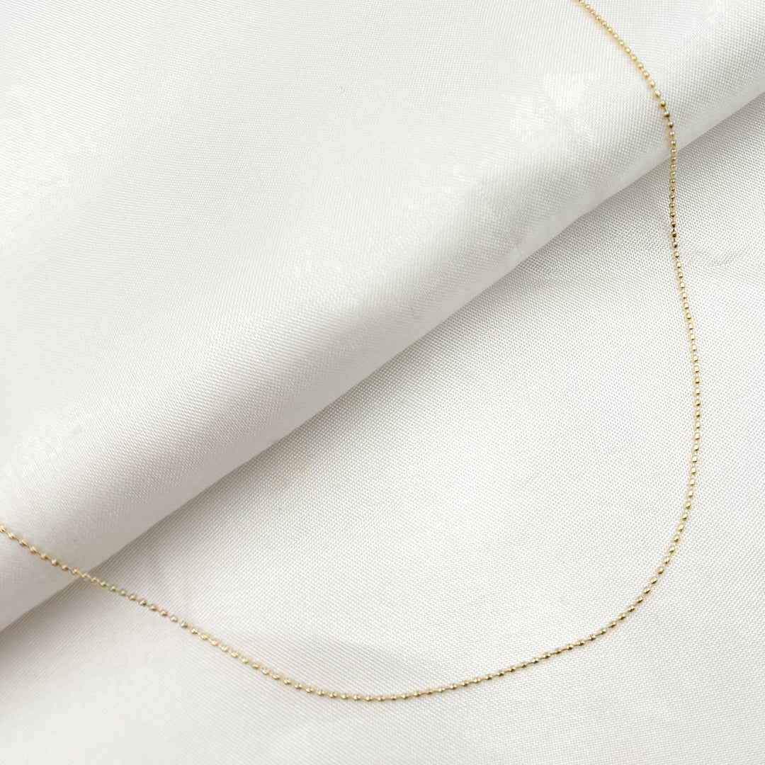 080CP. 14K Solid Gold Smooth Ball Chain