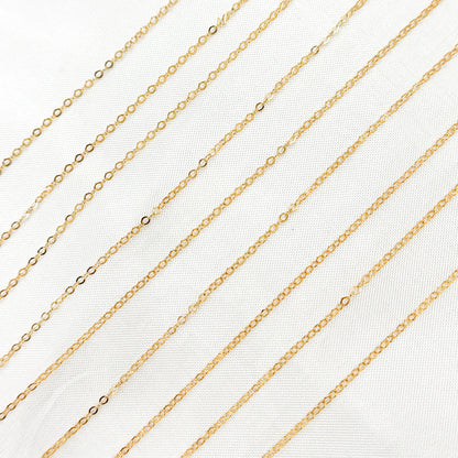 14K Gold-Filled Flat Cable Chain