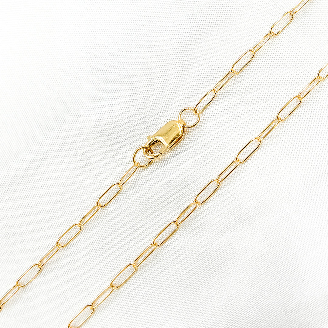 1606Necklace. 14K Gold-Filled Smooth Paperclip Finished Necklace.