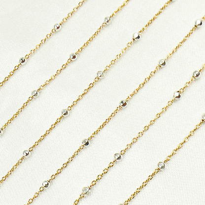 14k Gold Filled with 925 Sterling Silver Beads Satellite Chain