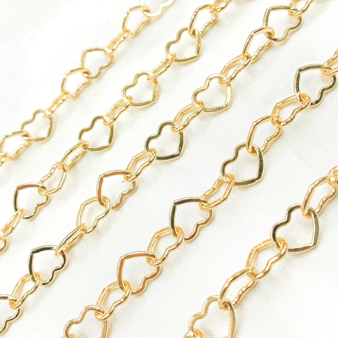 1408FGF. Gold Filled Flat Heart Link Chain