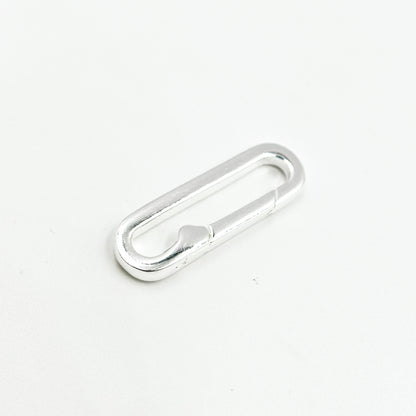 20MM White Sterling Silver Oval Clasp