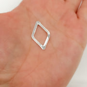 25MM White Sterling Silver Brushed Diamond Connector