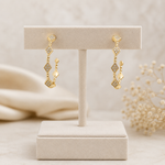 Load image into Gallery viewer, EHA56512. 14K Solid Gold and Diamonds Hoop Earrings