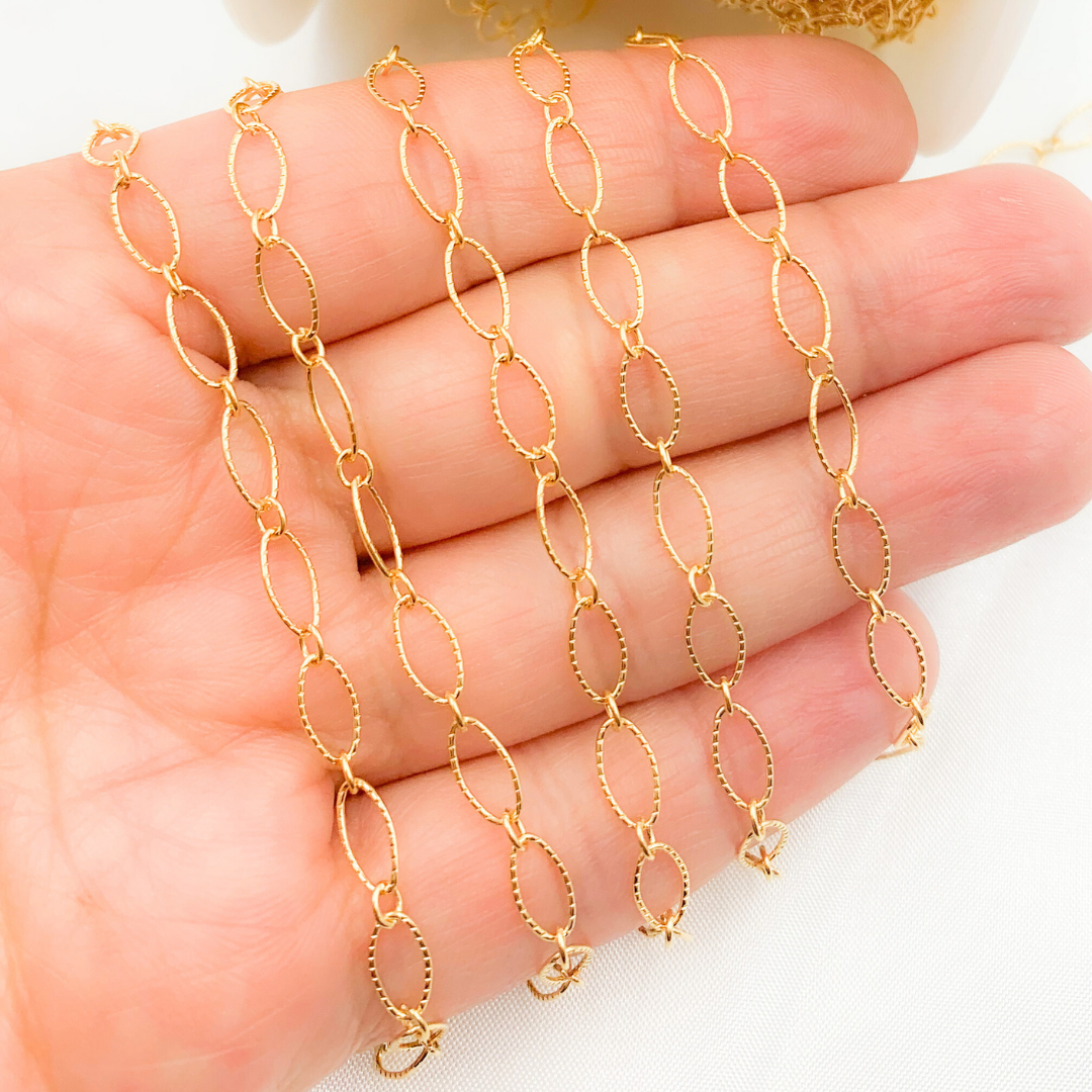 14k Gold Filled Twisted Oval and Round Links Chain. 790TWGF