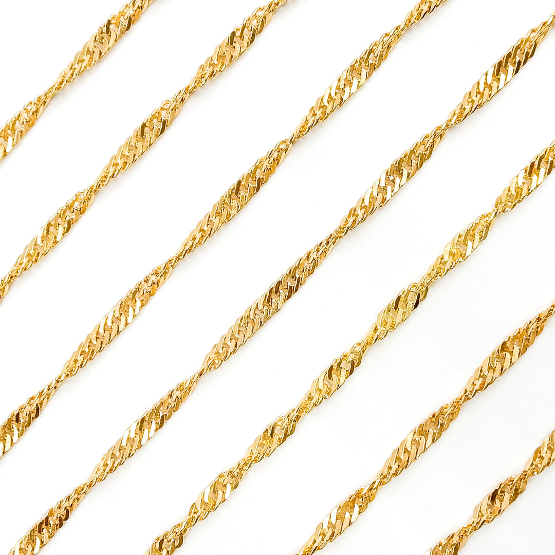 V319GF. 14K Gold Filled Twisted Singapore Unfinished Chain