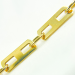 Load image into Gallery viewer, 501295G. 14k Solid Yellow Gold Mirror Flat Rectangle Link Chain
