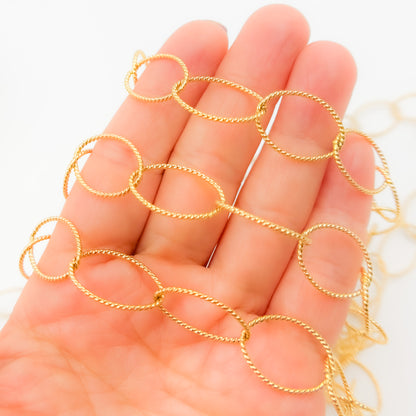 674TWGF. 14k Gold Filled Twisted Oval Link Chain