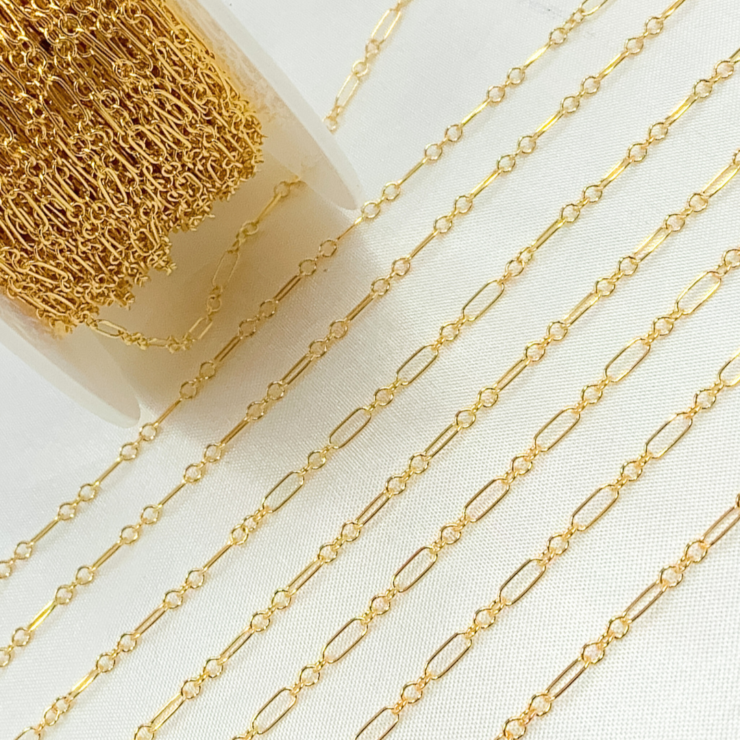 14k Gold Filled  Oval & 3 Round Link Chain.