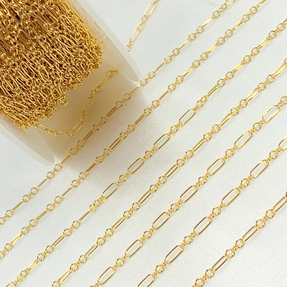 14k Gold Filled  Oval & 3 Round Link Chain.