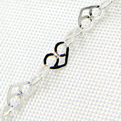 V232SS. Sterling Silver Heart Link Chain