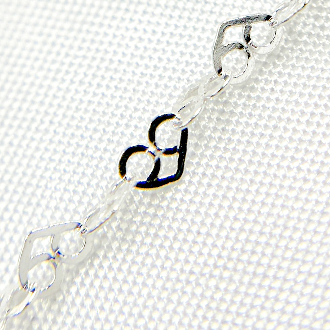 V232SS. Sterling Silver Heart Link Chain