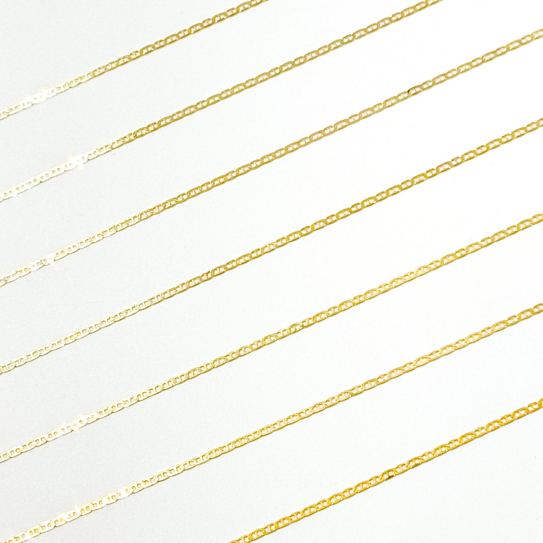 Buy Now 14k Solid Gold Flat Marina Link Chain