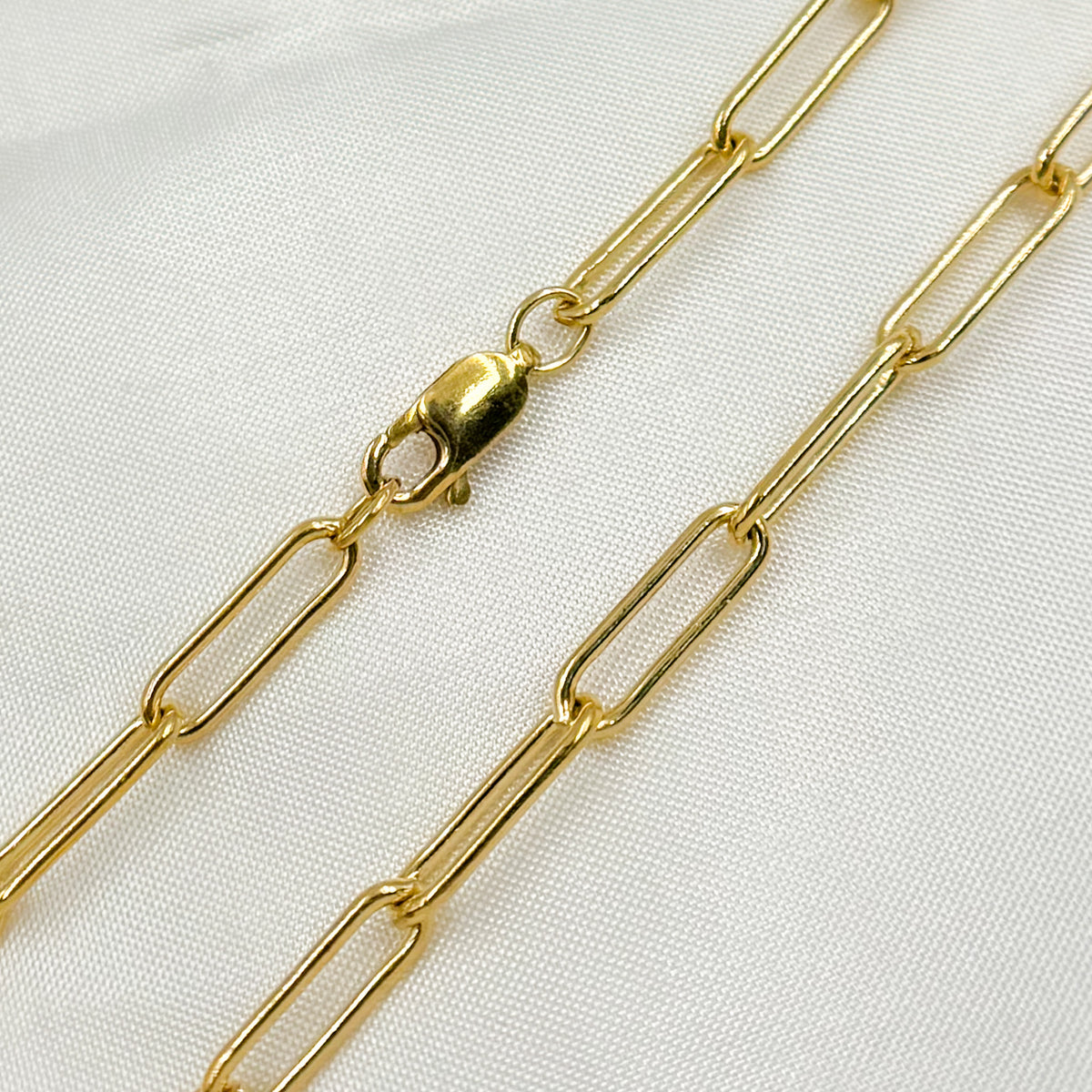 14K Gold Filled Smooth Paperclip Finished Necklace