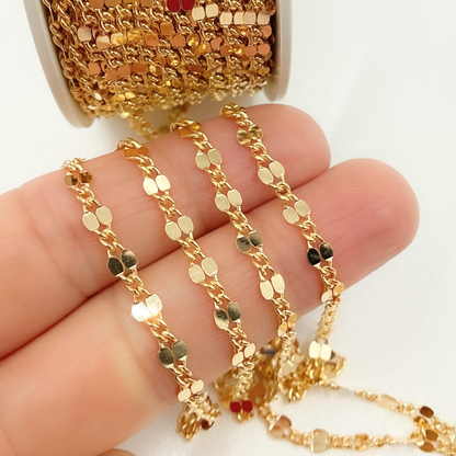 14k Yellow Gold Filled Flat Marina Link Chain