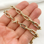 Load image into Gallery viewer, 568/A074/G. 14K Yellow Gold Hollow Smooth and Flat Paperclip Chain