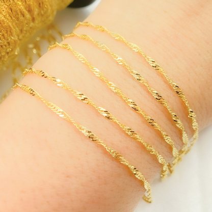 14k Solid Gold Singapore Chain
