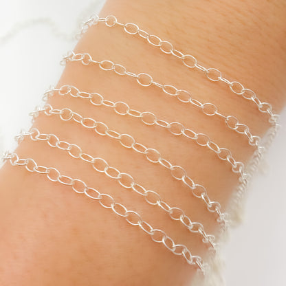 Sterling Silver Flat Cable Chain