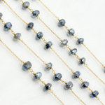 Load image into Gallery viewer, Coated Labradorite Gold Plated Wire Chain. CLB5
