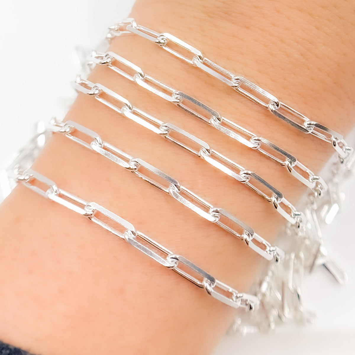 Sterling Silver Diamond Cut Paperclip Chain