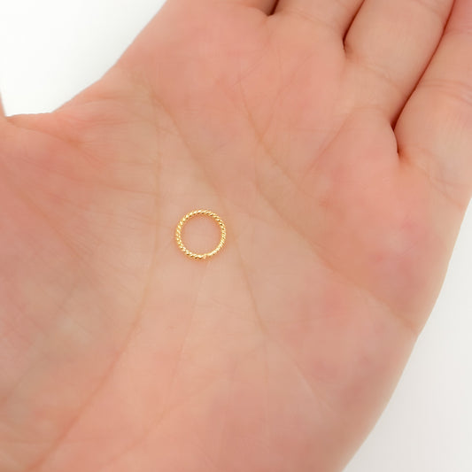 6MM Close Gold Plated Twisted Jump Ring